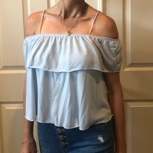 💙Baby Blue off the Shoulder Crop Top💙
